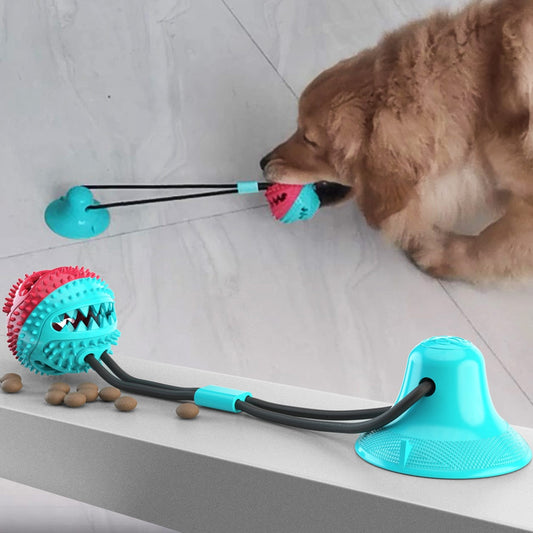 Best Dog Toys Silicone Suction Cup Tug Interactive Dog Ball Chew Bite