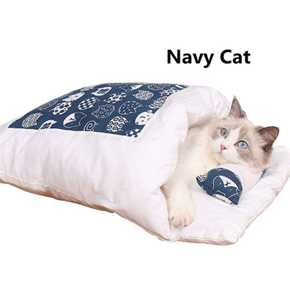 Best Cat Dog Bed Cotton Sleeping Bag Kennel Nest Cushion Warm Winter Bed