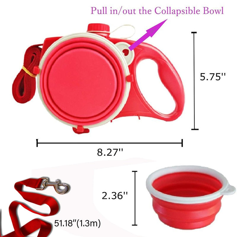 Best Multifunction Dog Lease with Water Bowl Outdoor Traction Rope