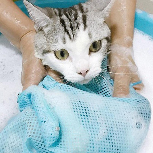 Mesh Cat Grooming Bathing Bag Adjustable Washing Bags