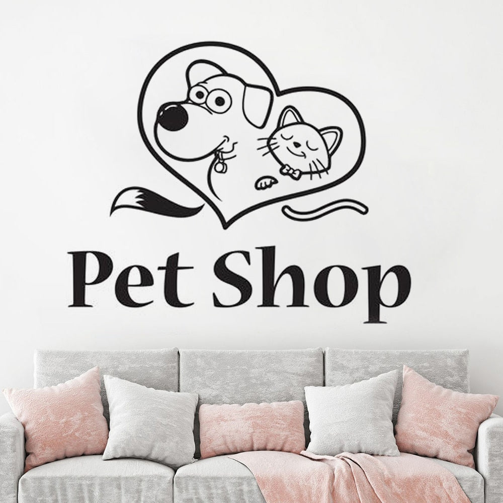 Pet Grooming Salon Wall sticker Four Paw Store Lovers