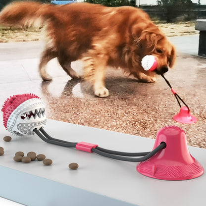 Best Dog Toys Silicone Suction Cup Tug Interactive Dog Ball Chew Bite
