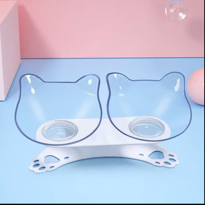 Non-Slip Double Cat Bowl Dog Bowl With Stand Pet Feeding