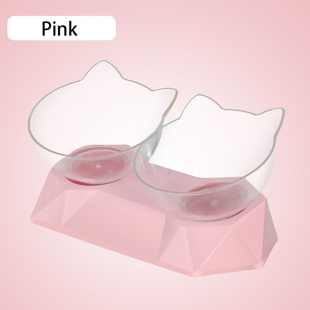 Non-Slip Double Cat Bowl Dog Bowl With Stand Pet Feeding
