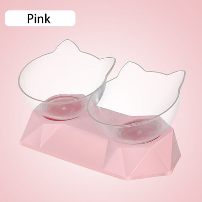 Non-Slip Double Cat Bowl Dog Bowl With Stand Pet Feeding