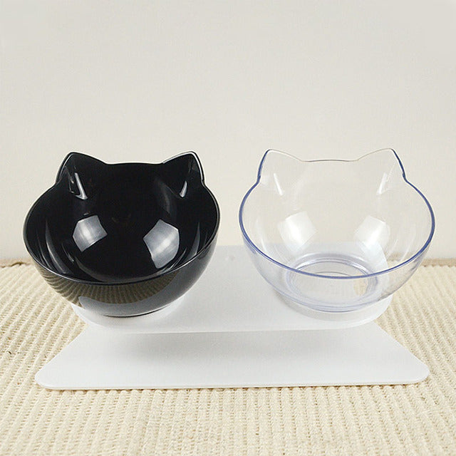 Non-Slip Double Cat Bowl Dog Bowl With Stand Pet Feeding