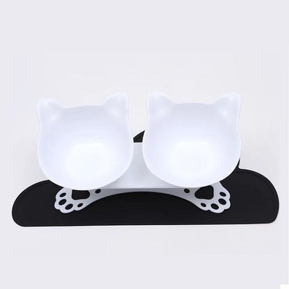Non-Slip Double Cat Bowl Dog Bowl With Stand Pet Feeding