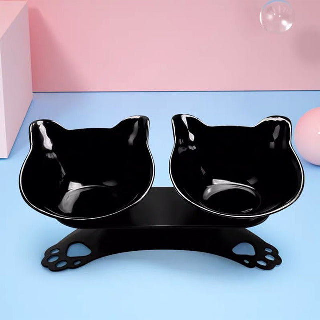 Non-Slip Double Cat Bowl Dog Bowl With Stand Pet Feeding