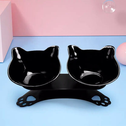 Non-Slip Double Cat Bowl Dog Bowl With Stand Pet Feeding
