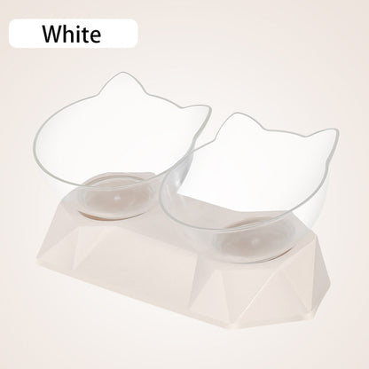 Non-Slip Double Cat Bowl Dog Bowl With Stand Pet Feeding