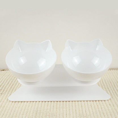 Non-Slip Double Cat Bowl Dog Bowl With Stand Pet Feeding