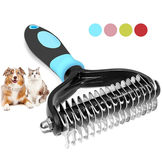 Best Dog and Cat Comb Hair Remover For Long Hair Curly Undercoat Brush Pet Grooming