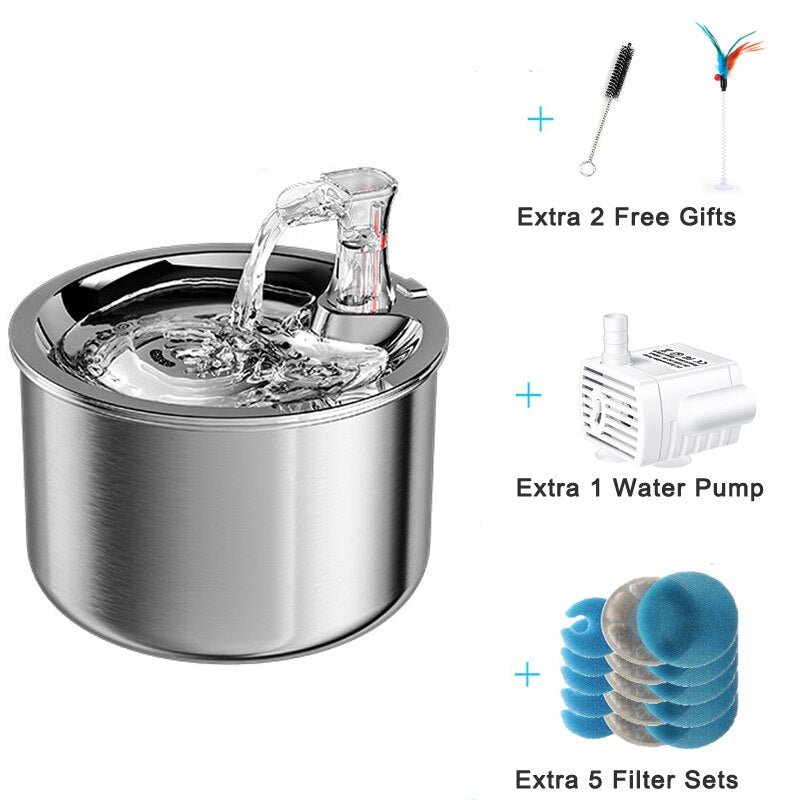 Best Stainless Steel Pet Drinking Fountain Automatic Circulating Water Dispenser