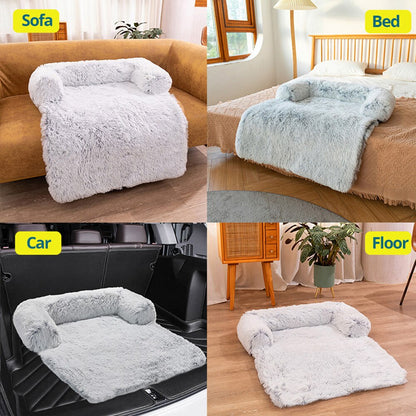 Large Pet Cat Dog Bed Long Plush Warm Bed for A Cat Sofa Mat Bed Cushion