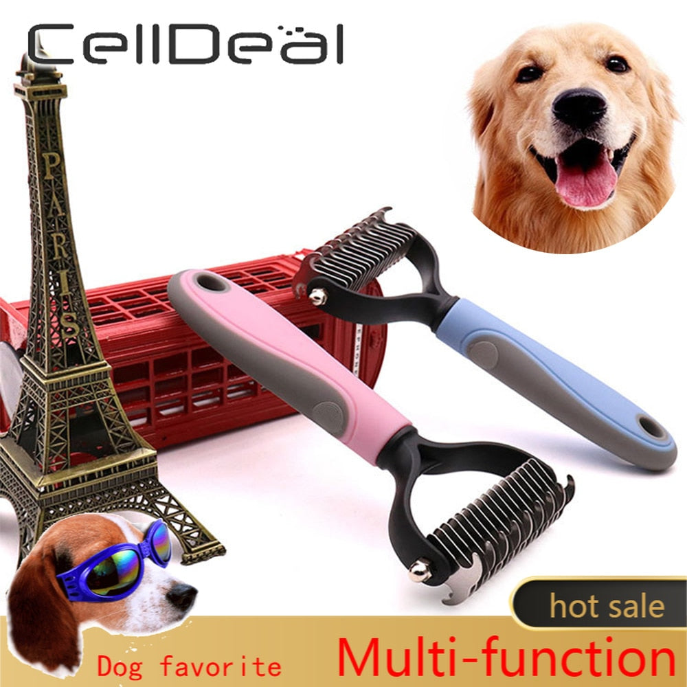 Best Professional Deshedding Brush For Dogs And Cats Safe Dematting Comb Pet Grooming