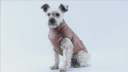 PU Leather Pet Dog Jacket Winter Warm Dog Clothes