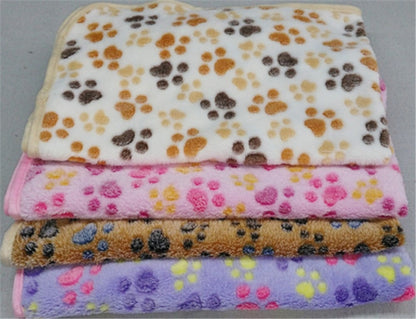 Dog Bed Mats Coral Fleece Paw Foot Print