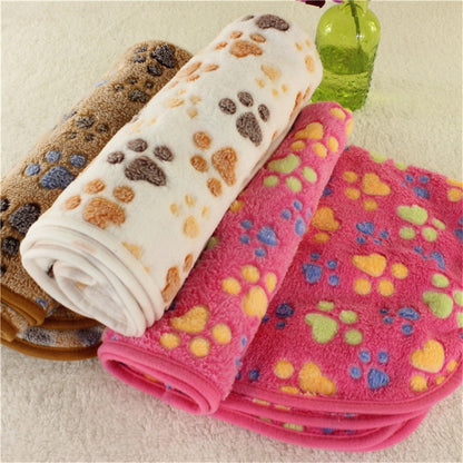 Dog Bed Mats Coral Fleece Paw Foot Print