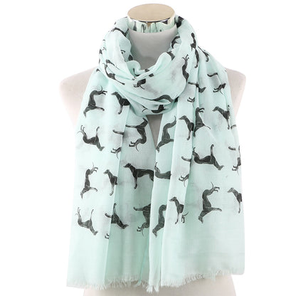 Ladies Printed Scarf Dog Shawl