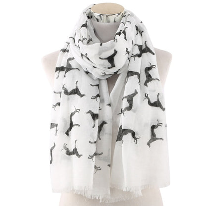 Ladies Printed Scarf Dog Shawl