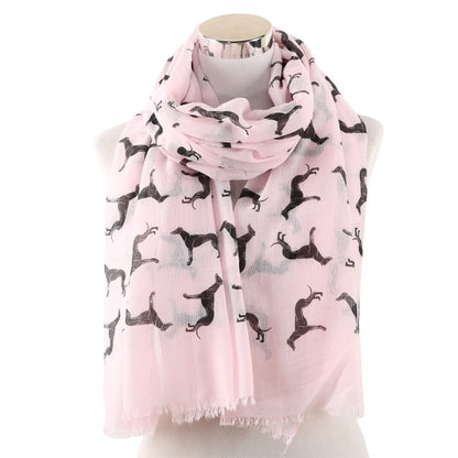 Ladies Printed Scarf Dog Shawl