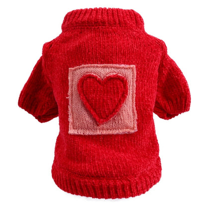Dog Sweater Red Jumper LOVE Clothes