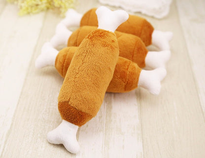 Dog Toy Chicken Leg Bone Squeak
