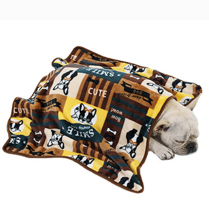 Thickening Flannel Pet Blanket Multicolor