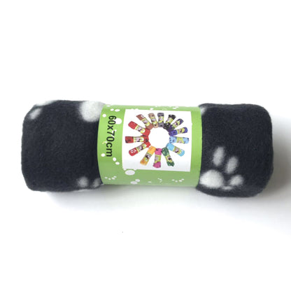 Warm Soft Dog Blanket Paw Print