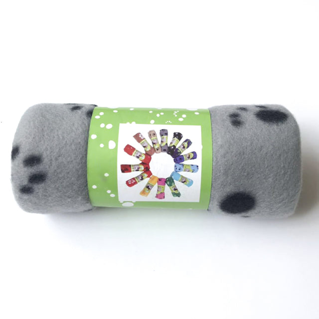 Warm Soft Dog Blanket Paw Print