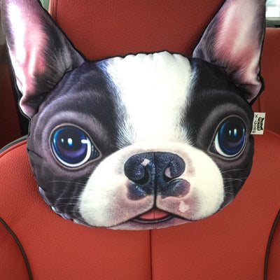 Cat Dog Head Car Seat Neck Rest Cushion Headrest Pillow