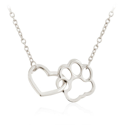Linked Heart and Paw Hollow Dog Paw
