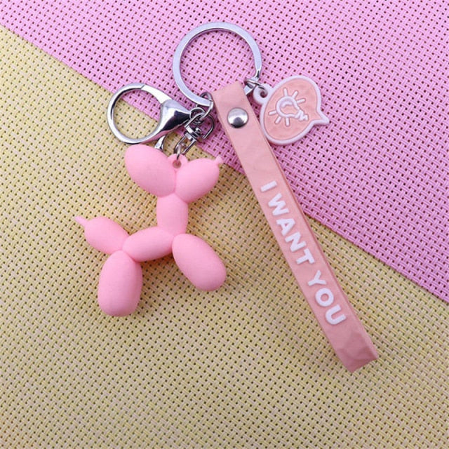 Dog Keychain Colorful Soft Rubber