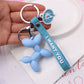 Dog Keychain Colorful Soft Rubber