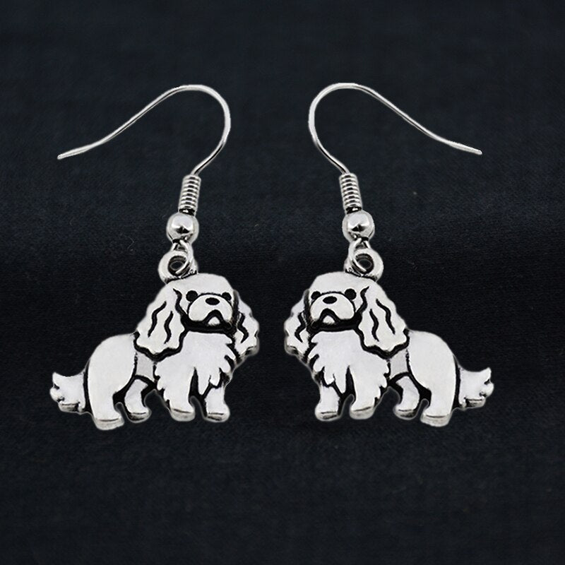 Spaniel Dog Pet Drop Earrings