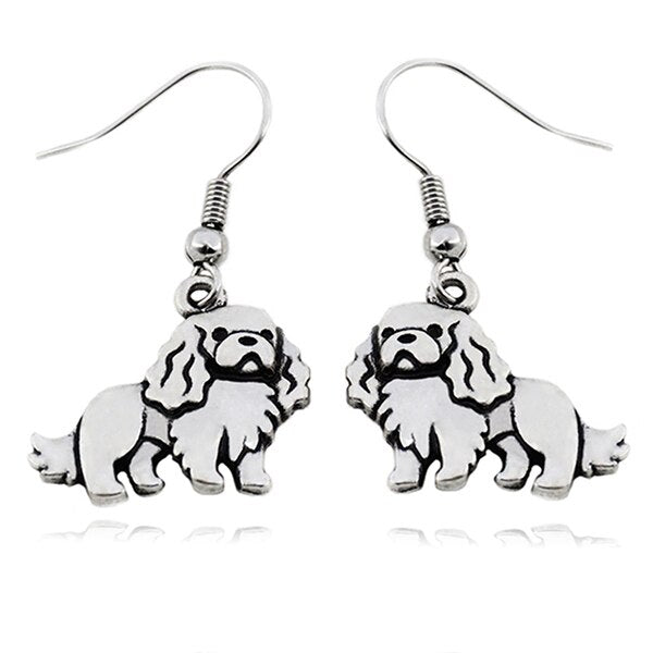 Spaniel Dog Pet Drop Earrings