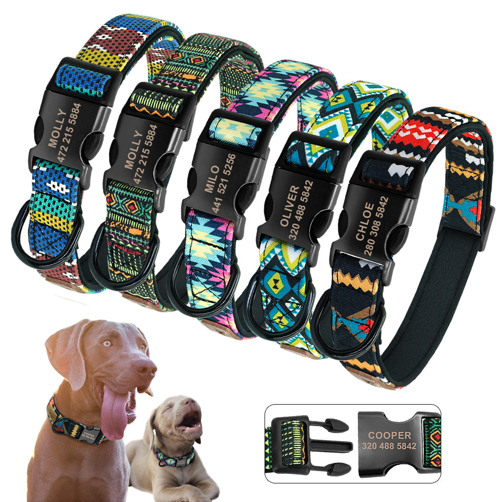 Personalized Dog Collar Nylon Custom Collars