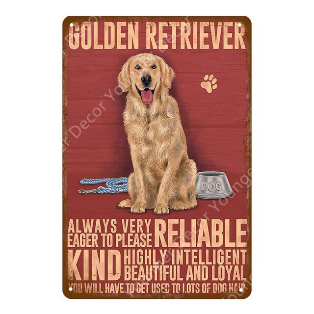 Dog Vintage Metal Poster Home Decor Retro