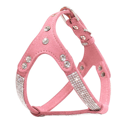 Soft Suede Leather Puppy Dog Harness