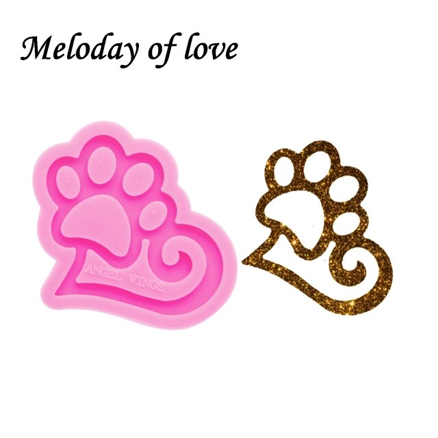 Shiny Love Bear paw molds for keychains