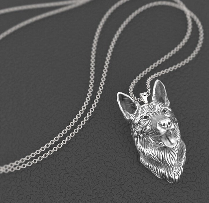 German shepherd necklace dog pendant
