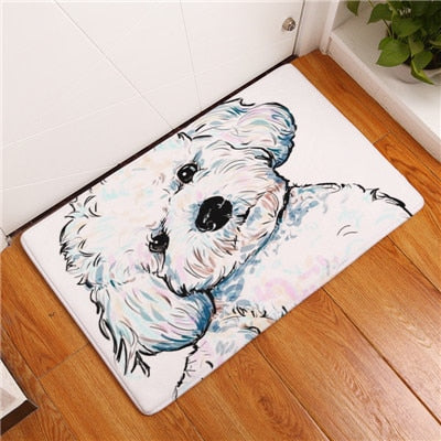 Modern flannel mats Lovely Dog Printing Carpets