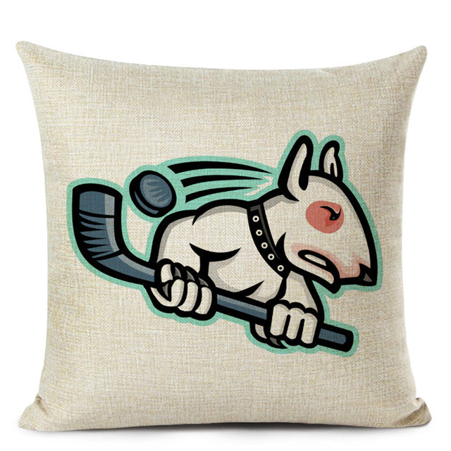 Bull Terrier Cushion Cover Cute Dog Printed