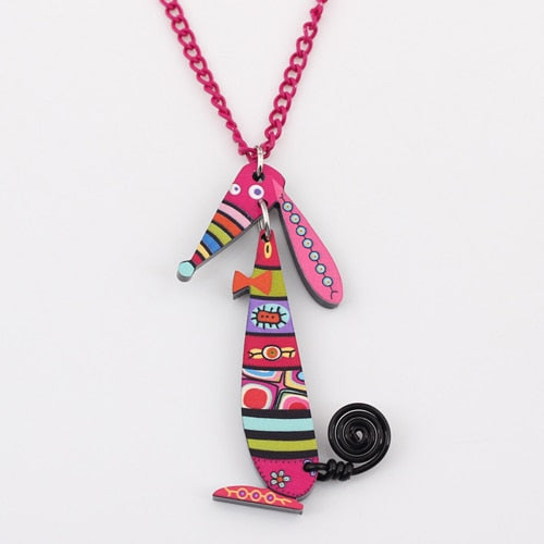 Bonsny colorful dog lovely pendant necklaces