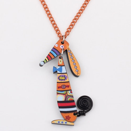 Bonsny colorful dog lovely pendant necklaces