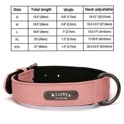 Personalized Dog Collar Leather Pug