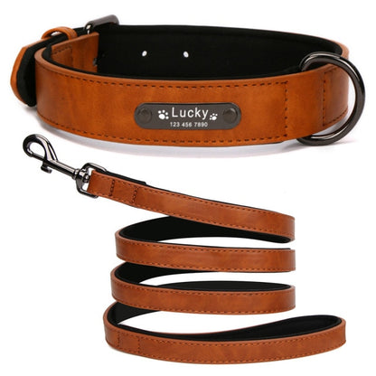 Personalized Dog Collar Leather Pug