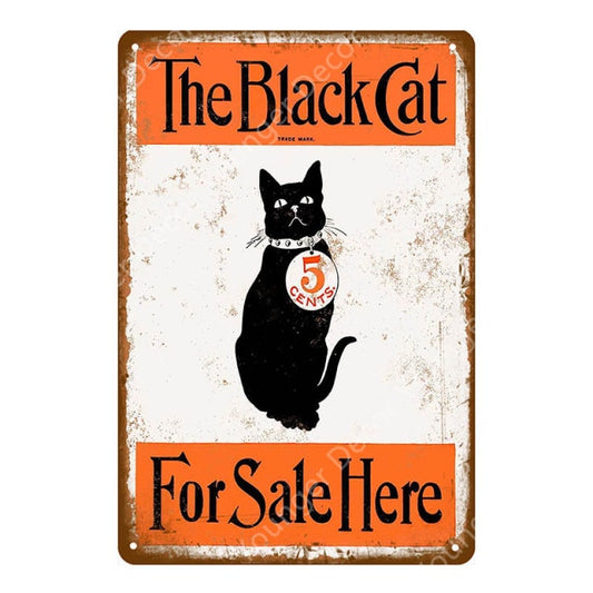 Animal Dog Black Cat Metal Poster