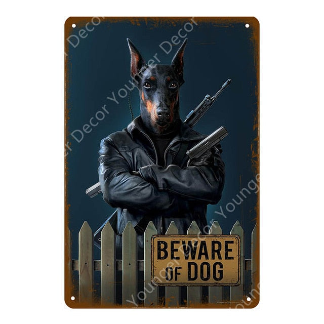 Animal Dog Black Cat Metal Poster