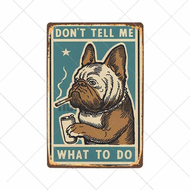 Dog Adopt Tin Sign Metal Poster
